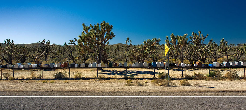 Line of mail boxes